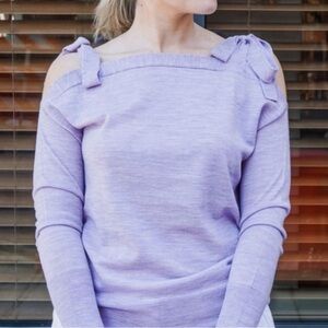 J. Crew Lavender Off-Shoulder Sweater